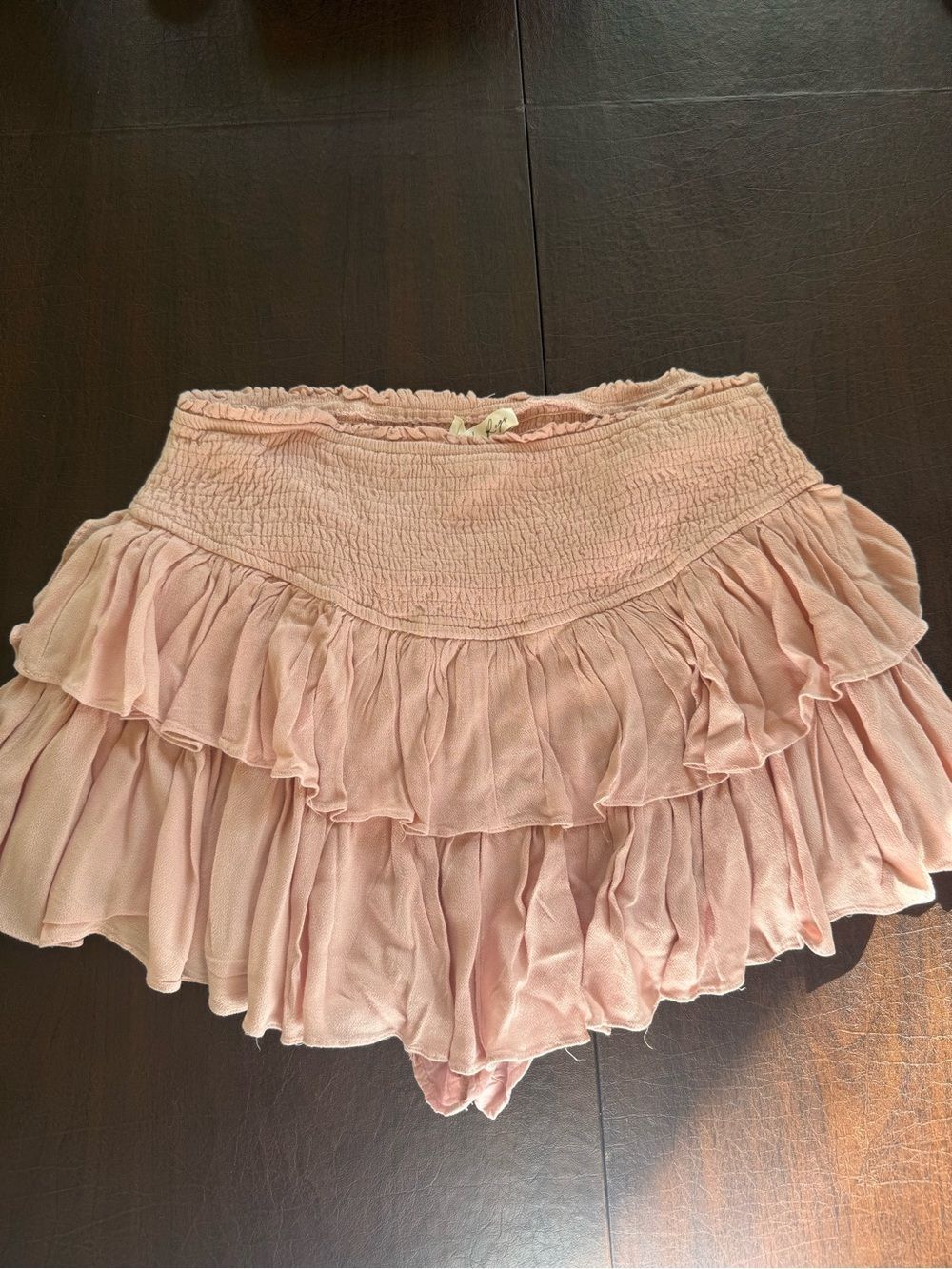 Pink Ruffled Tiered Mini Skirt